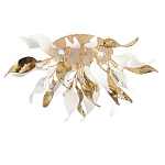 Люстра потолочная с декоративными белыми и золотистыми листьями Wintery flovers варинант исполнения - 2 | Loft Concept в Рязани