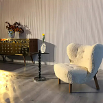 Дизайнерский журнальный стол с основанием в виде черных мраморных бусин Mybimus варинант исполнения - 2 | Loft Concept в Рязани