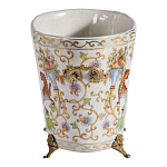 Кашпо с растительным и животным орнаментом на бронзовых ножках Turquoise Blooming Garden варинант исполнения - 3 | Loft Concept в Рязани