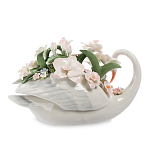 Статуэтка фарфоровая Лебедь с цветами Charming Statuette варинант исполнения - 1 | Loft Concept в Рязани