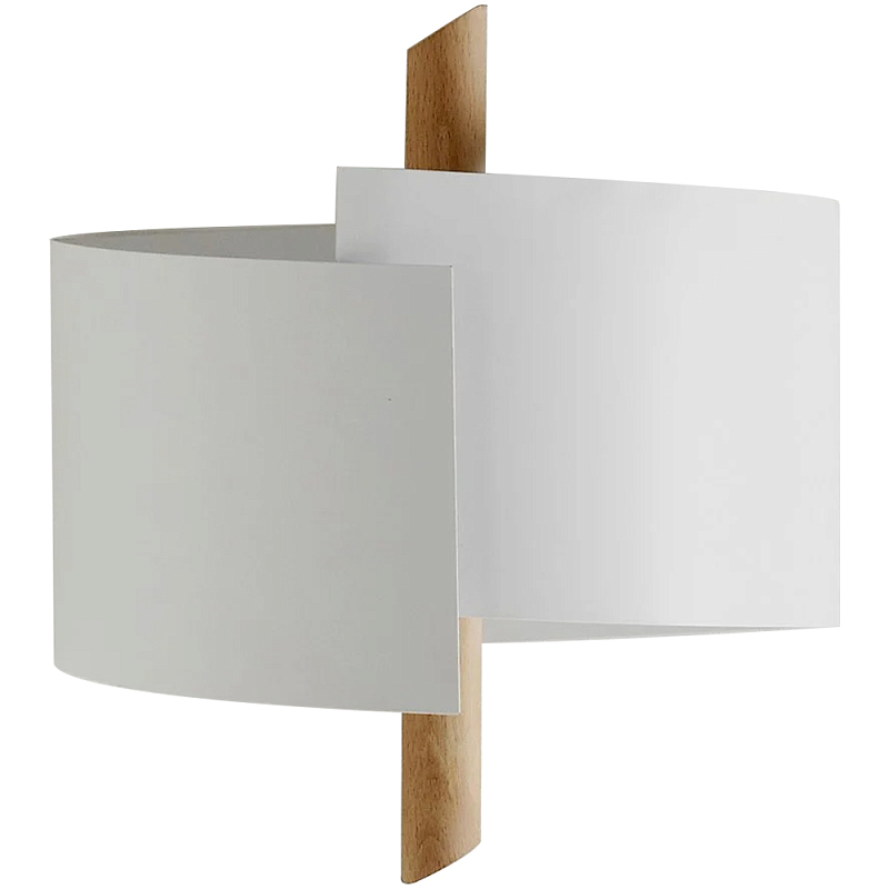 Бра из металла и дерева Ruell White Metal Wooden Wall Lamp Белый Древесина Бра из металла и дерева Ruell White Metal Wooden Wall Lamp Белый Древесина в Рязани | Loft Concept