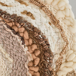 Овальный Современный Гобелен Абстракция в бежевых тонах Shallow варинант исполнения - 6 | Loft Concept в Рязани