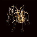 Бра в форме ветвей деревьев золотого цвета с прозрачными подвесками-каплями Droplet Bra варинант исполнения - 2 | Loft Concept в Рязани