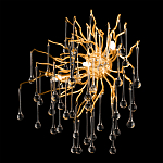 Бра с лучеобразным основанием и подвесками из прозрачного стекла в виде длинных капель Droplet Chandelier варинант исполнения - 6 | Loft Concept в Рязани