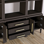 Модульный стеллаж Primo из трех составных элементов Темный орех варинант исполнения - 5 | Loft Concept в Рязани