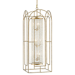 Люстра золотая с внутренним цилиндром из хрустальных бусин Romantic Lantern варинант исполнения - 2 | Loft Concept в Рязани