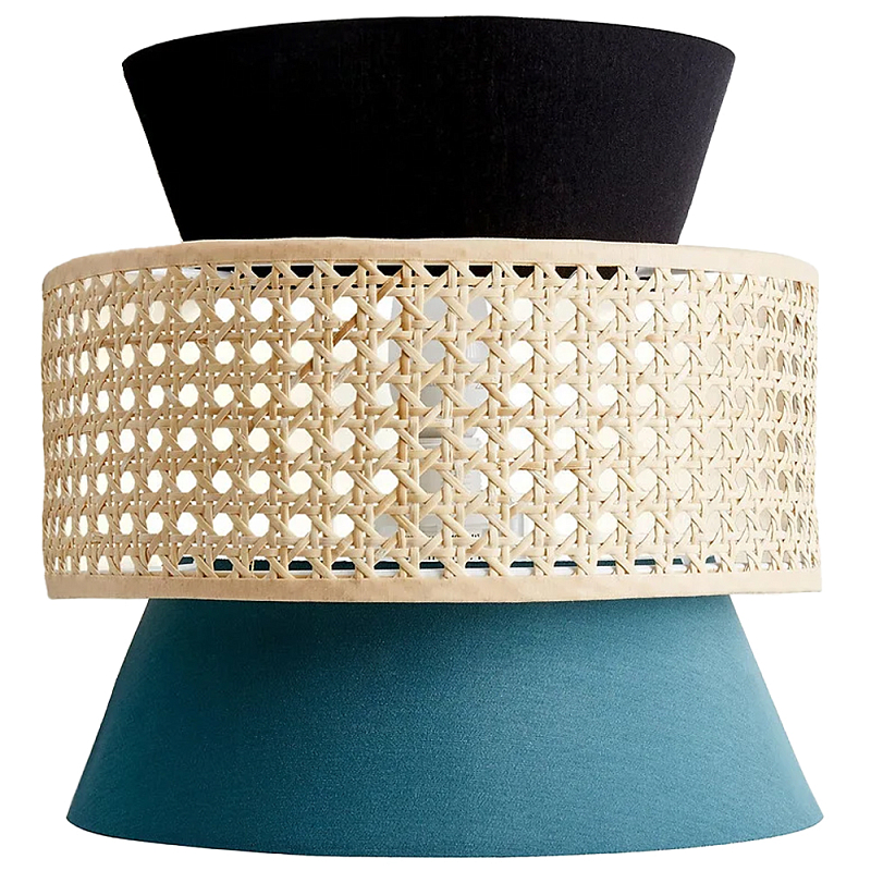 Бра с плетеным декором из ротанга Bonnie Wicker Blue Wall Lamp Морская синь Черный Бежевый Бра с плетеным декором из ротанга Bonnie Wicker Blue Wall Lamp Морская синь Черный Бежевый в Рязани | Loft Concept