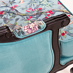 Трехместный диван из натурального бука бирюзовый с изображением птиц и цветов Turquoise Chinoiserie Garden Sofa варинант исполнения - 10 | Loft Concept в Рязани