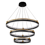Люстра подвесная с тремя кольцами черного и золотого цвета Ring Horizontal варинант исполнения - 1 | Loft Concept в Рязани