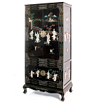 Шкаф черный в китайском стиле  Chinese Cabinet Black варинант исполнения - 4 | Loft Concept в Рязани