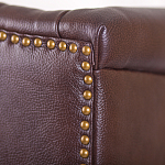 Кресло из натуральной кожи на 4-х деревянных ножках из массива бука Thomas Armchair brown варинант исполнения - 5 | Loft Concept в Рязани