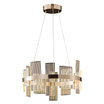 Люстра подвесная круглая с рифлёными прозрачными элементами и золотым основанием Aurea Vista варинант исполнения - 1 | Loft Concept в Рязани