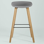 Барный стул на ножках из натурального дерева Boras Grey варинант исполнения - 3 | Loft Concept в Рязани