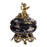 Шкатулка черного цвета с бронзовым ангелом Eden Garden варинант исполнения - 3 | Loft Concept в Рязани