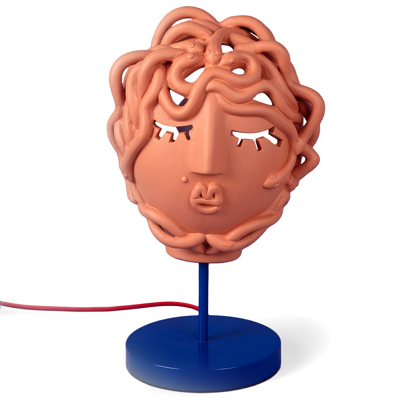 Настольная лампа Seletti Medusa Mask Терракотовый Синий Настольная лампа Seletti Medusa Mask Терракотовый Синий в Рязани | Loft Concept
