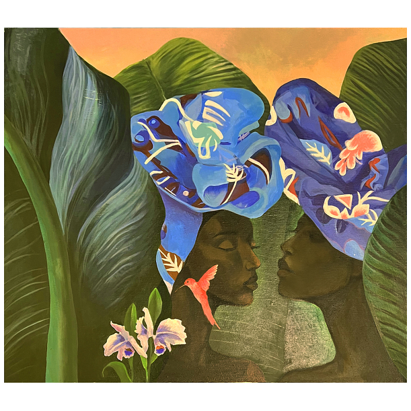 Картина Girls in tropical forest Зеленый Синий Картина Girls in tropical forest Зеленый Синий в Рязани | Loft Concept