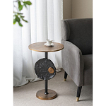 Столик приставной с абстрактным основанием и акцентом в виде золотистого диска Heavenly Space варинант исполнения - 7 | Loft Concept в Рязани