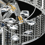 Люстра круглая на цепи цвета хром с прозрачными рельефными хрустальными пластинами Textured Glass Chandelier варинант исполнения - 7 | Loft Concept в Рязани