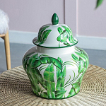 Ваза с зелёными листьями и крышкой Vase Green Leaves варинант исполнения - 6 | Loft Concept в Рязани