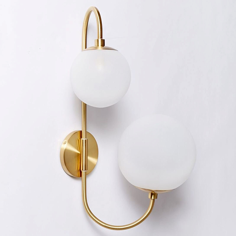 Бра Gooseneck Pelle wall Lamp Золотой Белый Бра Gooseneck Pelle wall Lamp Золотой Белый в Рязани | Loft Concept