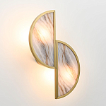 Бра с двумя полукруглыми плафонами из искусственного алебастра в бронзовой оправе Marbella варинант исполнения - 8 | Loft Concept в Рязани