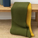 Плед из хлопка жемчужной вязки оливкового цвета Waffle Comfort варинант исполнения - 6 | Loft Concept в Рязани