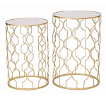 Набор из двух столов из металла Brass Symphony Geometry варинант исполнения - 1 | Loft Concept в Рязани