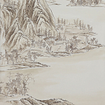 Обои ручная роспись A Thousand Li of Rivers and Mountains Special Colourway on Bleached White dyed silk 2 варинант исполнения - 1 | Loft Concept в Рязани