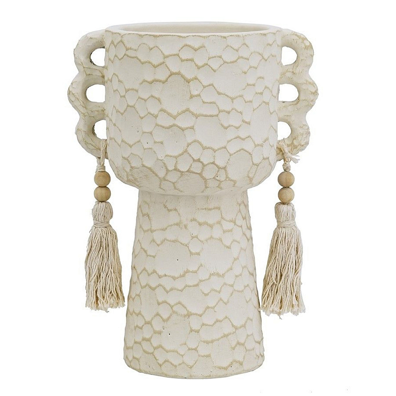 Ваза декоративная с кисточками Ceramic Lamps Бежевый в Рязани | Loft Concept 