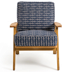 Кресло с каркасом из массива дуба Deniaud Oak Blue Print  Armchair варинант исполнения - 2 | Loft Concept в Рязани