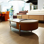 Дизайнерский журнальный стол овальной формы с открывающейся столешницей Caleb Coffee Table варинант исполнения - 2 | Loft Concept в Рязани