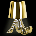 Настольная лампа фигурная золотого цвета с гладким абажуром Высота 17 см Sophia варинант исполнения - 3 | Loft Concept в Рязани