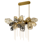 Люстра подвесная с 22-мя гранёными стеклянными плафонами с вертикальными подвесками Gilded Mirage  варинант исполнения - 5 | Loft Concept в Рязани