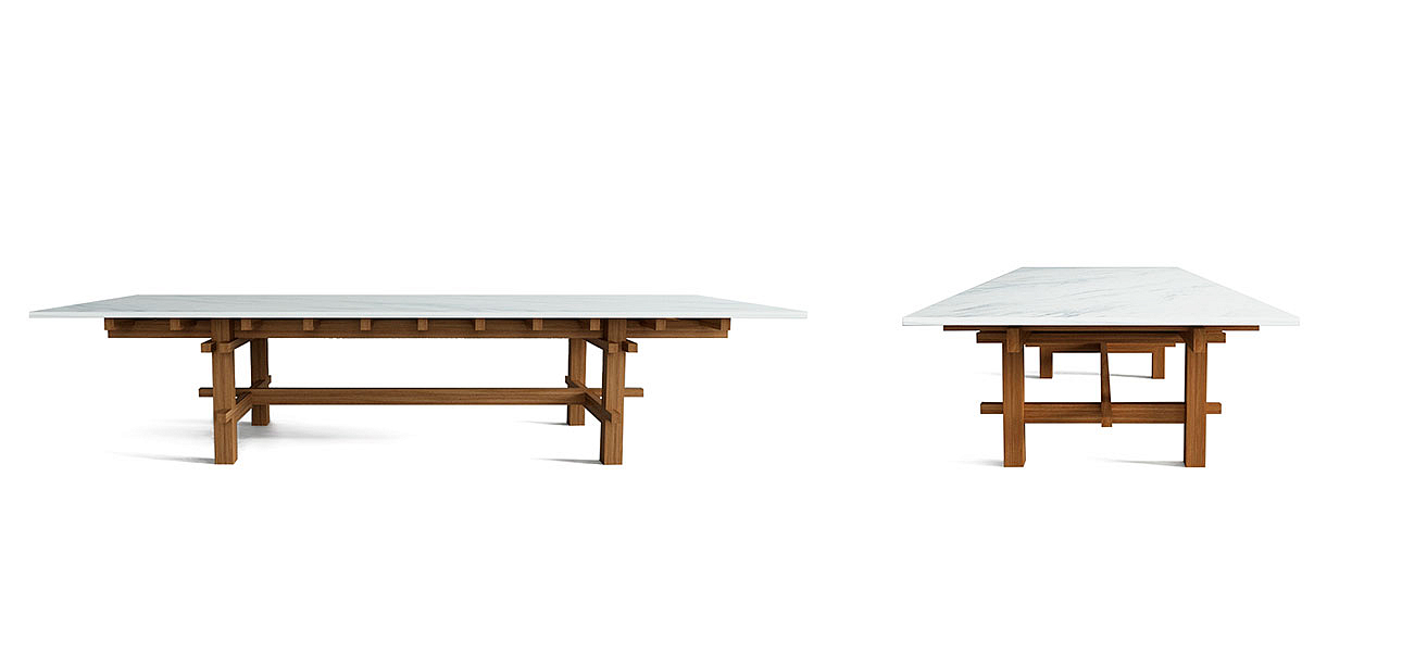 Журнальный стол из дерева с каменной столешницей Minka Table Журнальный стол из дерева с каменной столешницей Minka Table - Loft-Concept в Рязани