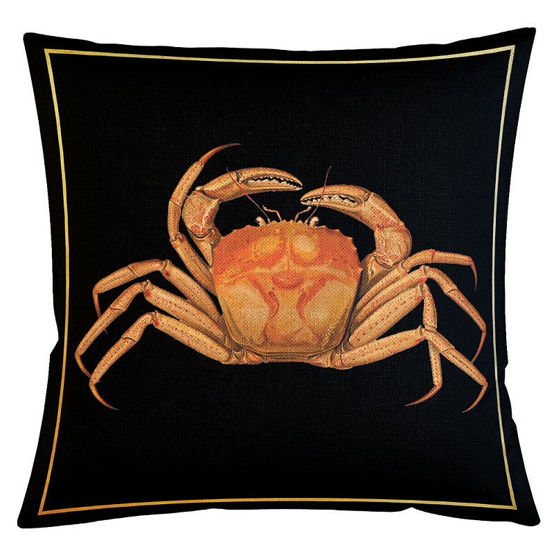 Декоративная подушка Crab Бежевый Черный Декоративная подушка Crab Бежевый Черный в Рязани | Loft Concept
