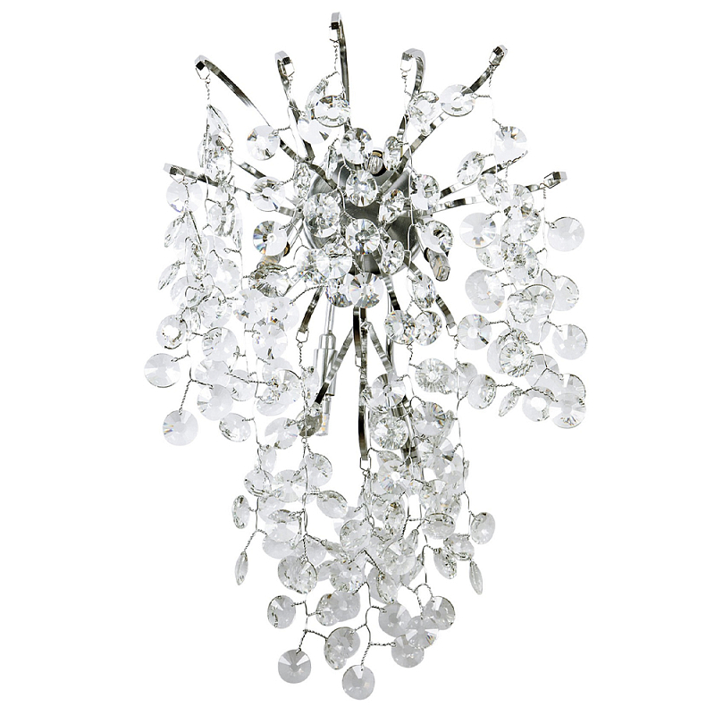 Бра с хрустальными подвесками на металлических ветках Fairytree Light Silver Wall Lamp Прозрачное Стекло Серебряный Бра с хрустальными подвесками на металлических ветках Fairytree Light Silver Wall Lamp Прозрачное Стекло Серебряный в Рязани | Loft Concept