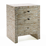Тумбочка прикроватная Bogense Bone Inlay Bedside Beige варинант исполнения - 1 | Loft Concept в Рязани
