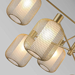 Люстра потолочная с абажурами из металлической сетки Loft Grid Pendant Gold варинант исполнения - 3 | Loft Concept в Рязани