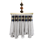 Люстра квадратная плетеная с бахромой Wicker Square Chandelier with Tassels варинант исполнения - 2 | Loft Concept в Рязани