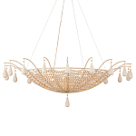 Люстра из деревянных бусин с подвесками в виде капель Wooden Beads варинант исполнения - 1 | Loft Concept в Рязани