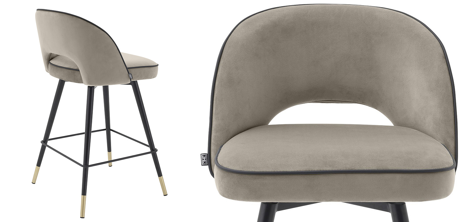 Комплект полубарных стульев Eichholtz Counter Stool Cliff set of 2 greige Комплект полубарных стульев Eichholtz Counter Stool Cliff set of 2 greige - Loft-Concept в Рязани