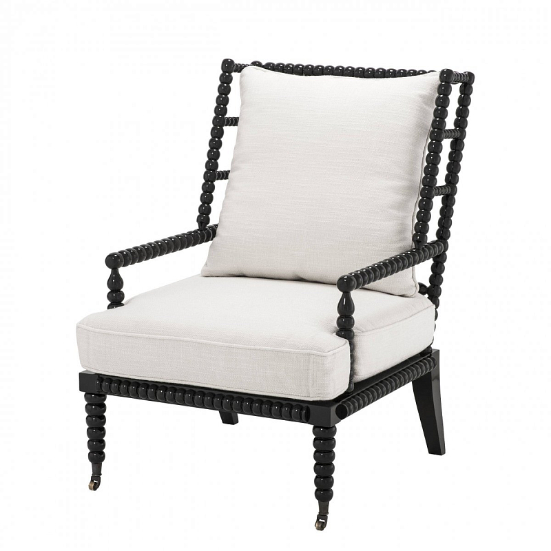Кресло Eichholtz Chair Brandon Белый Черный Кресло Eichholtz Chair Brandon Белый Черный в Рязани | Loft Concept