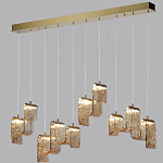 Подвесной светильник линейный с плафонами волнистой формы из фактурного стекла Big Wave варинант исполнения - 9 | Loft Concept в Рязани