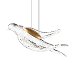 Подвесной светильник с прозрачной стеклянной птичкой Serip Voa варинант исполнения - 1 | Loft Concept в Рязани