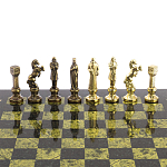 Шахматы Ренессанс из бронзы с доской из натурального камня Змеевик Decorative Thematic Chess варинант исполнения - 4 | Loft Concept в Рязани