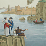 Обои ручная роспись Views of Italy Aurore варинант исполнения - 2 | Loft Concept в Рязани