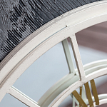 Зеркало настенное в белой металлической раме в виде часов Mirror Tower Clock варинант исполнения - 2 | Loft Concept в Рязани