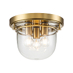 Потолочный светильник для ванных комнат с круглым стеклянным плафоном и тремя лампами Quoizel варинант исполнения - 1 | Loft Concept в Рязани