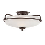 Потолочный светильник со стеклянным плафоном на изогнутых кронштейнах Quoizel  варинант исполнения - 1 | Loft Concept в Рязани