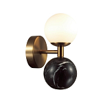 Бра с шарообразным матовым плафоном и шаром из камня на металлическом основании Orb Essence варинант исполнения - 7 | Loft Concept в Рязани